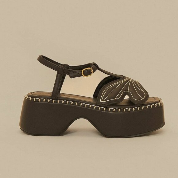 Farm Rio Black Butterfly Flatform sandal - Picture 2 of 13